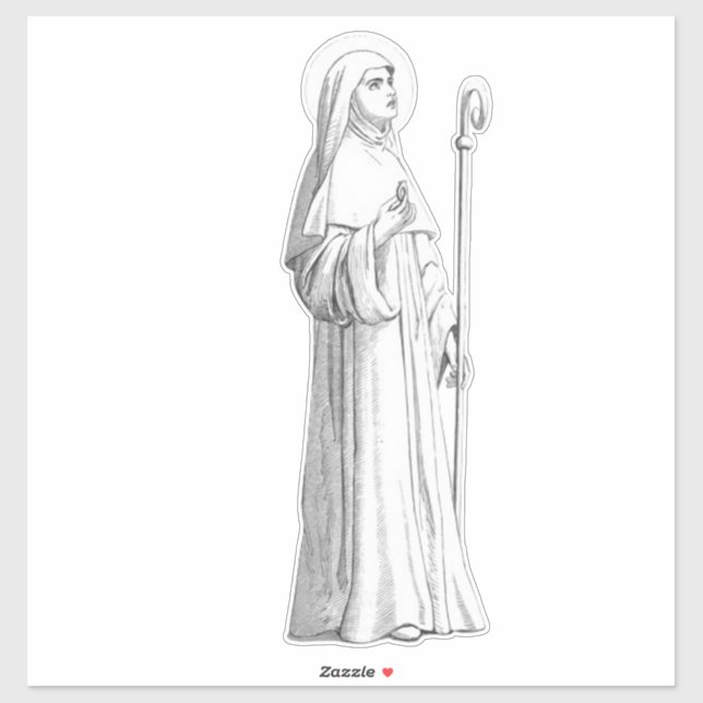 Pegatina Santa Catalina de Siena Virgen (Hoja)