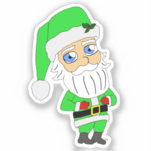 Pegatina Santa Chibi traje verde