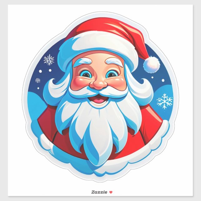 Pegatina Santa Claus alegre (Hoja)