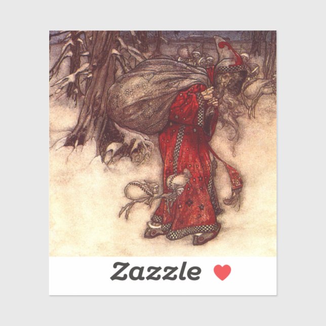 Pegatina Santa Claus Arthur Rackham (Hoja)