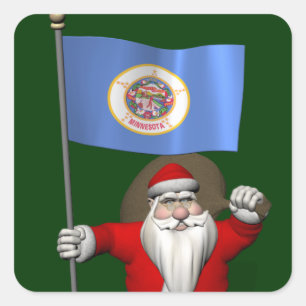 Pegatina Santa Claus Con El Diseño De Minnesota