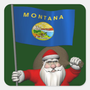 Pegatina Santa Claus Con El Diseño De Montana
