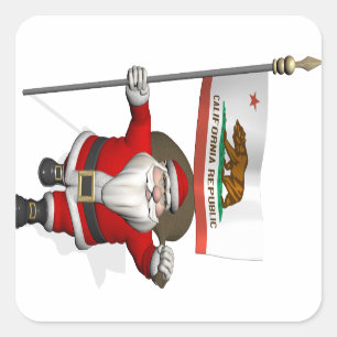 Pegatina Santa Claus Con El Fin De California