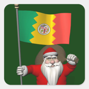 Pegatina Santa Claus Con El Fin De Los Ángeles