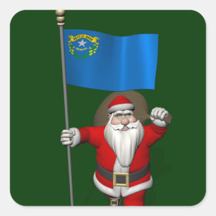 Pegatina Santa Claus Con El Firme De Nevada