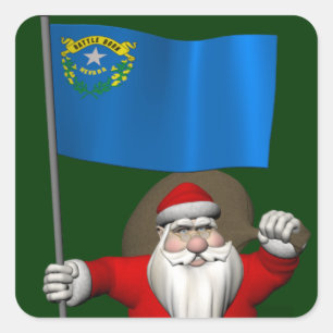 Pegatina Santa Claus Con El Firme De Nevada