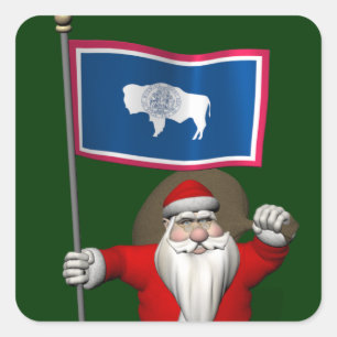 Pegatina Santa Claus Con El Firme De Wyoming