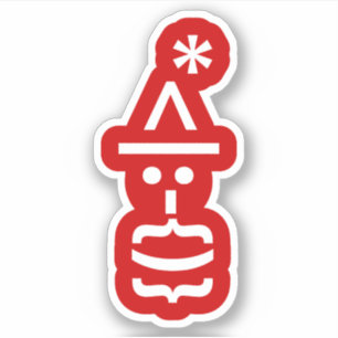 Pegatina Santa Claus con Emoticon Navidades barbas