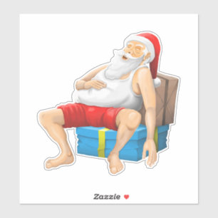 Pegatina Santa Claus está tomando una pequeña siesta