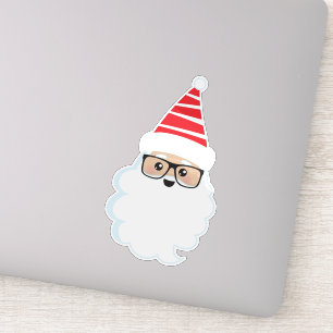 Pegatina Santa Claus, gafas, hipster Santa, Navidades