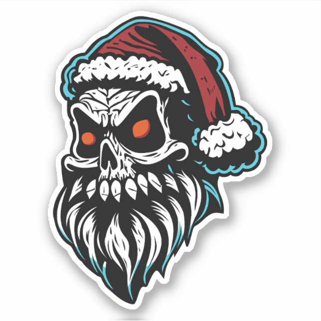 Pegatina Santa Claus Skull (Anverso)