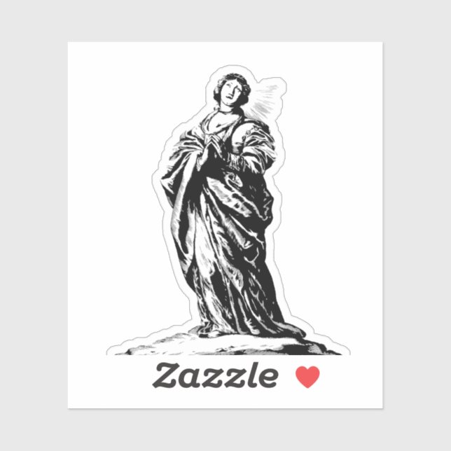 Pegatina Santa Cunera de Rhenen virgen y mártir (Hoja)