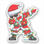 Pegatina Santa Dabbing Christmas Tree Light Navidad Claus<br><div class="desc">Una fresca sorpresa de Navidad que a todos les gustará vestirse con su ropa durante las vacaciones. Celebremos y disfrutemos de las vacaciones con su familia y amigos regalándoles este lindo artículo de Navidad.</div>