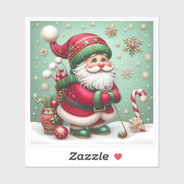 Pegatina Santa deliciosamente preparada para Navidades Chee (Hoja)