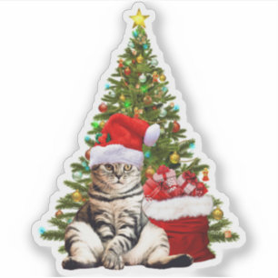 Pegatina Santa Gato