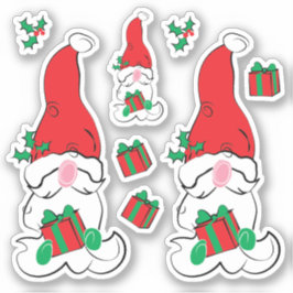 Pegatina Santa Gnome Navidad 