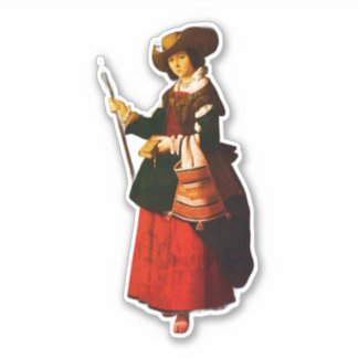 Pegatina Santa Margarita como pastorcilla
