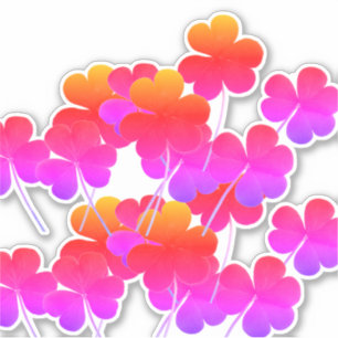 Pegatina Santa Patrick's Day Shamrock Leaf color rosa