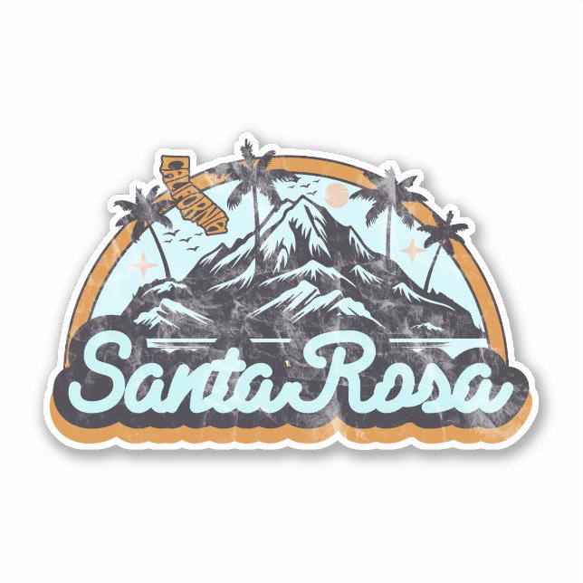 Pegatina Santa Rosa, California (Anverso)