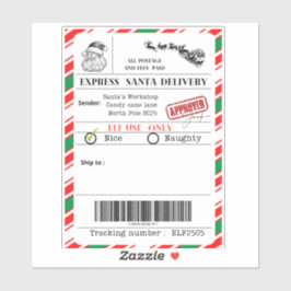 Pegatina Santa shipping label
