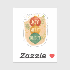 Pegatina Santa & Snowman Winter Scene – Festive Holiday 