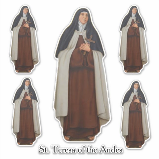 Pegatina Santa Teresa de los Andes Carmelite Nun (Anverso)