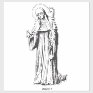 Pegatina Santa Walpurga misionera medieval anglosajona