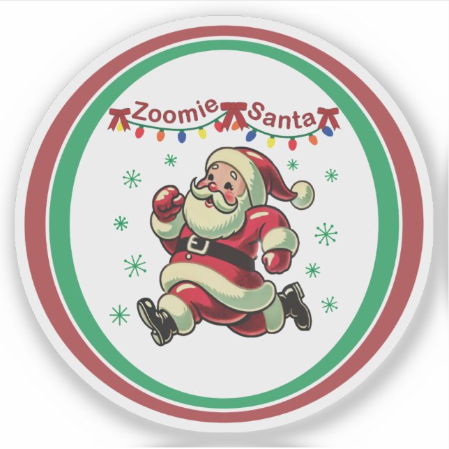 Pegatina Santa Zoomie Navidad (Anverso)