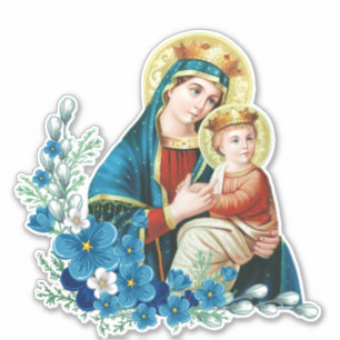 Pegatina Santísima Virgen María Jesús Religiosa