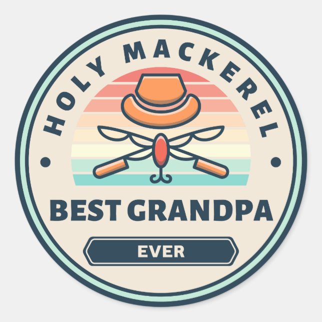 Pegatina - ¡Santo Mackerel! Mejor abuelo jamás (Anverso)