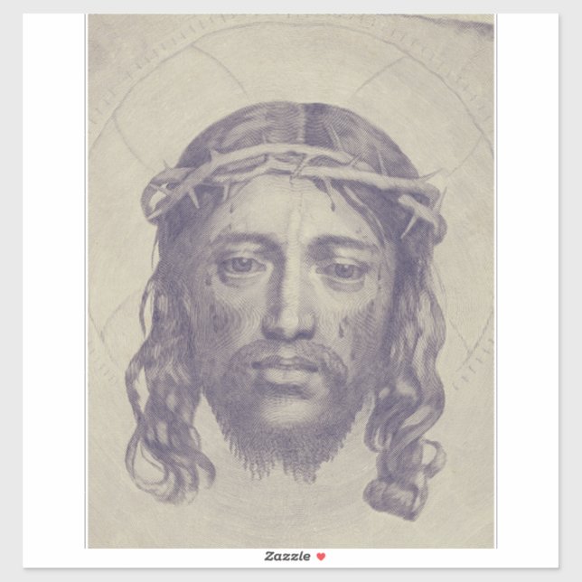 Pegatina Santo Rostro en el Velo de Santa Verónica (Hoja)