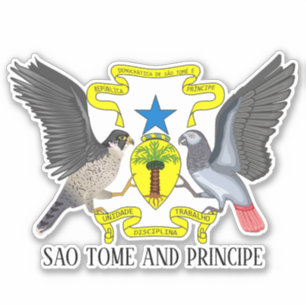 Pegatina Santo Tomé y Príncipe Escudo Nacional de Armas