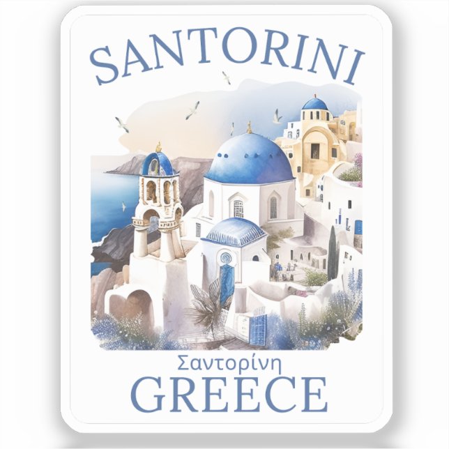 Pegatina Santorini Greece Beautiful Paradise (Anverso)