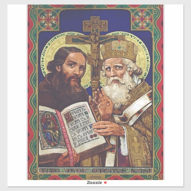 Pegatina Santos Cirilo y Metodio Patrocinadores de Europa (Hoja)