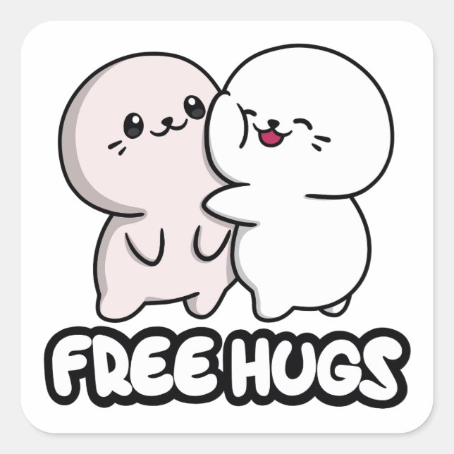 Pegatina Sappys FREE HUGS (Anverso)