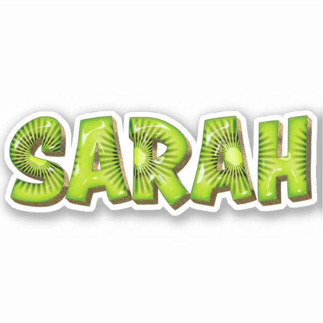 Pegatina Sarah Name Kiwi Design Aufkleber Sticker (Anverso)