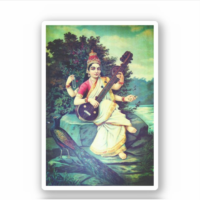Pegatina Saraswati (Anverso)
