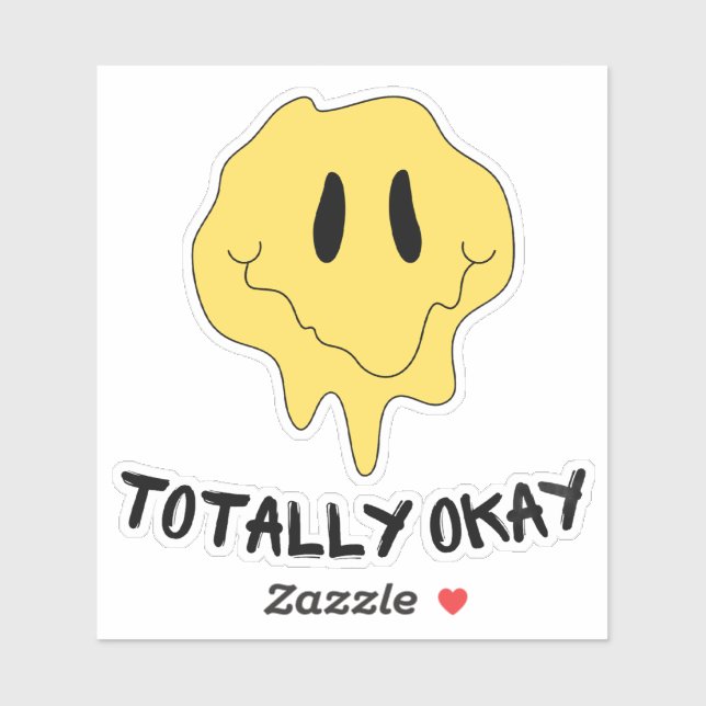Pegatina Sarcastic "totally okay" sticker with funny emoji (Hoja)