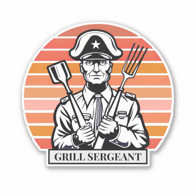 Pegatina Sargento de Grill Barbecue (Anverso)