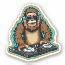 Pegatina Sasquatch DJ Vinyl