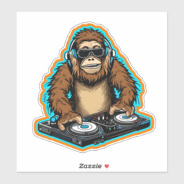 Pegatina Sasquatch DJ Vinyl