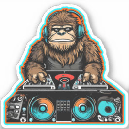 Pegatina Sasquatch DJ Vinyl