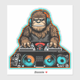 Pegatina Sasquatch DJ Vinyl