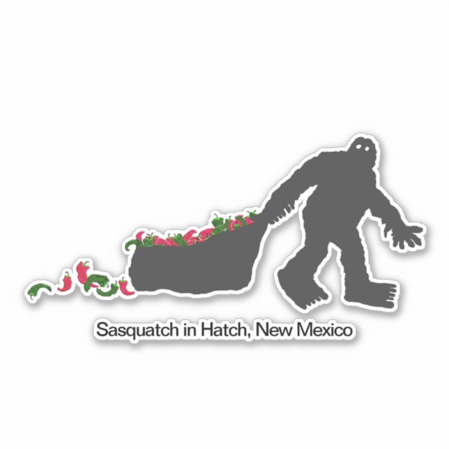 Pegatina Sasquatch en Hatch, Nuevo México (Anverso)