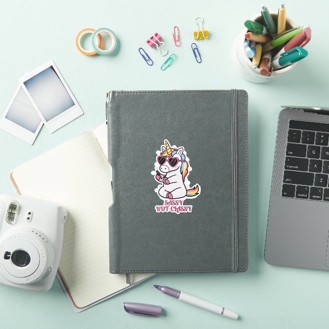 Pegatina Sassy but Classy - Cute Unicorn (Funda para iPad)