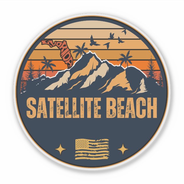 Pegatina Satellite Beach, Florida  (Anverso)