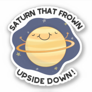 Pegatina Saturno Que Descartó El Funny Planet Pun
