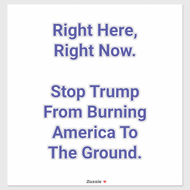 Pegatina Save America From Trump Hankamer Artjunkhaus Peace (Hoja)