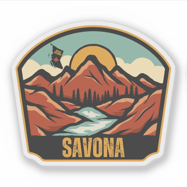 Pegatina Savona, Columbia Británica (Anverso)