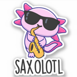 Pegatina Sax-olotl Chistes divertidos de Saxofón